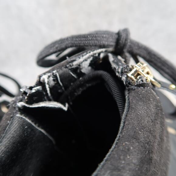 Aldo Shoes Womens 10 Fashion Wedge Sneakers Hidden Heel Zip Black Lace Up Style - Picture 14 of 15